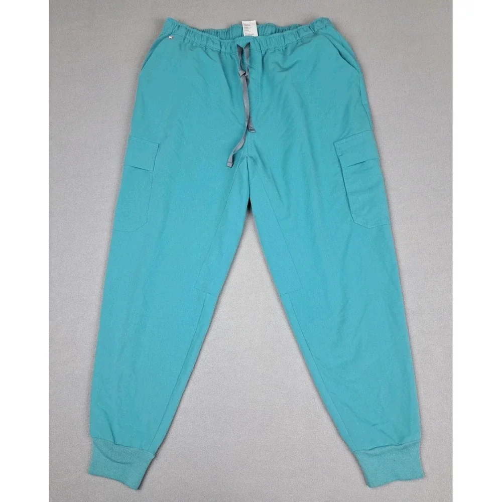 FIGS‎ Scrub Pants Mens 2XL XXL Teal Cargo Jogger Technical Collection Medical